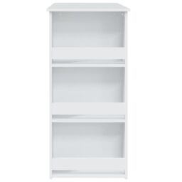 Berkfield Home Bar Table with Storage Rack White 102x50x103.5 cm Engineered Wood - thumbnail 6
