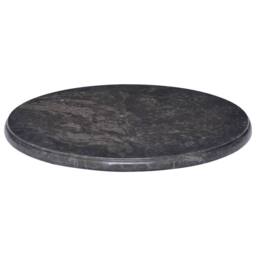 Berkfield Home Table Top Black Ã˜50x2.5 cm Marble - Size: 50x2.5 cm - thumbnail 2