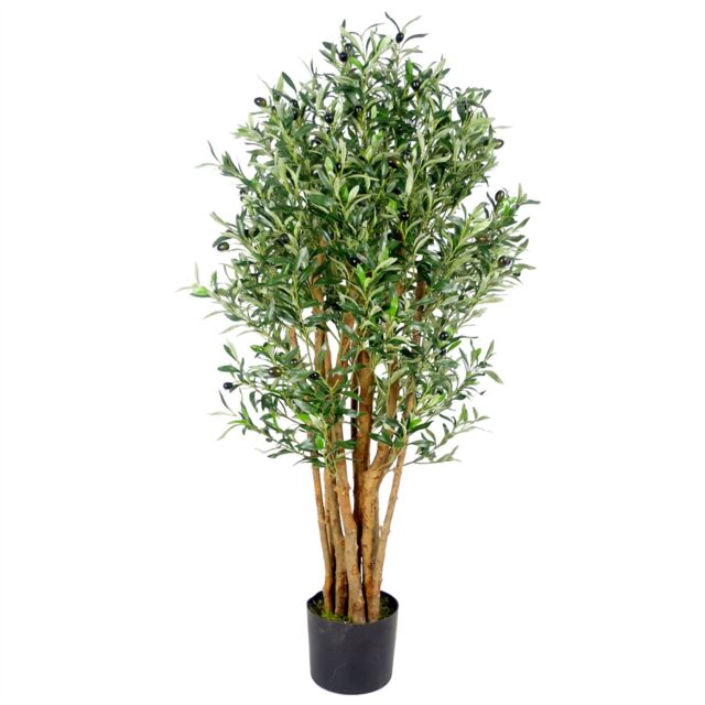 Leaf Artificial Olive Tree Plant Premium 125cm Luxury Olive Realistic House Plants Botanik in Green - image 1