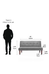 Living and Home Small 2-Seater Grey Convertible Padded Sofa Bed for Kids - thumbnail 5