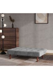 Living and Home Small 2-Seater Grey Convertible Padded Sofa Bed for Kids - thumbnail 3