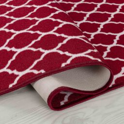Desire Rugs Anti-Slip Trellis Design Doormat - Machine Washable for Easy Care in Red - Size: 40 cm x 60 cm - thumbnail 3