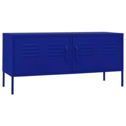 Berkfield Home TV Cabinet Navy Blue 105x35x50 cm Steel - Size: 105 x 35 x 50 cm - thumbnail 3