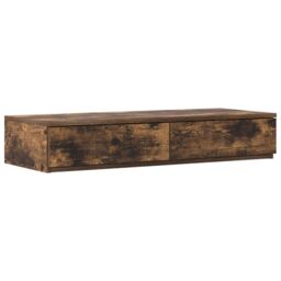 Berkfield Home Storage Bed Frame Smoked Oak Engineered Wood 236.5 x 100 x 31.5 cm in Brown - thumbnail 6