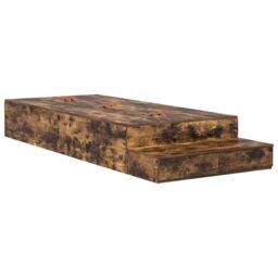 Berkfield Home Storage Bed Frame Smoked Oak Engineered Wood 236.5 x 100 x 31.5 cm in Brown - thumbnail 3
