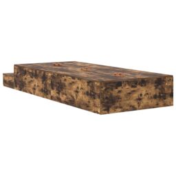 Berkfield Home Storage Bed Frame Smoked Oak Engineered Wood 236.5 x 100 x 31.5 cm in Brown - thumbnail 8