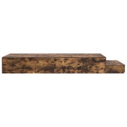 Berkfield Home Storage Bed Frame Smoked Oak Engineered Wood 236.5 x 100 x 31.5 cm in Brown - thumbnail 7