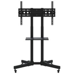 Berkfield Home TV Stand on Wheels 32-70 Inch Screen Max VESA 600x400 mm 50kg in Black - thumbnail 3