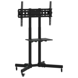 Berkfield Home TV Stand on Wheels 32-70 Inch Screen Max VESA 600x400 mm 50kg in Black - thumbnail 2