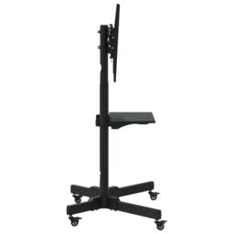 Berkfield Home TV Stand on Wheels 32-70 Inch Screen Max VESA 600x400 mm 50kg in Black - thumbnail 4