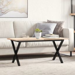 Berkfield Home Coffee Table Legs X-Frame 90x30x43 cm Cast Iron in Black - Size: 90 x 30 x 43 cm - thumbnail 1