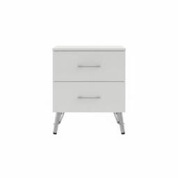 FWStyle Maldon White 2 Drawer Bedside Chest Table (H) 54cm (W) 45cm (D) 41.5cm - thumbnail 3
