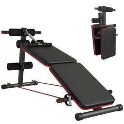 EONLION Foldable Sit Up Bench 5-Level Adjustable in Black - Size: 0-12 m - thumbnail 1