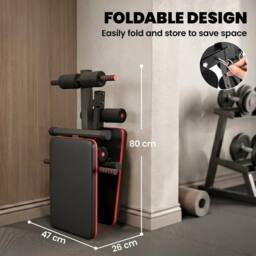 EONLION Foldable Sit Up Bench 5-Level Adjustable in Black - Size: 0-12 m - thumbnail 4