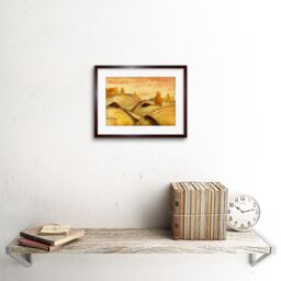 "Artery8 Wall Art Print Watercolour Russian Fields Landscape Art Framed 9x7 inch in Brown - Size: W7"" x H9""" - thumbnail 2