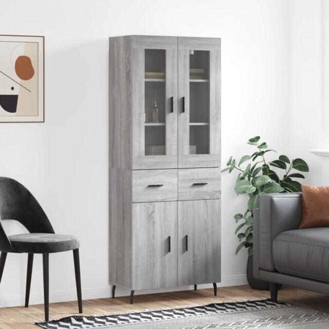 Berkfield Home Highboard Grey Sonoma 69.5x34x180 cm Engineered Wood - image 1