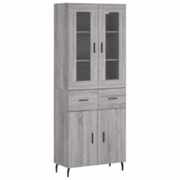 Berkfield Home Highboard Grey Sonoma 69.5x34x180 cm Engineered Wood - thumbnail 2