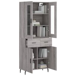 Berkfield Home Highboard Grey Sonoma 69.5x34x180 cm Engineered Wood - thumbnail 3