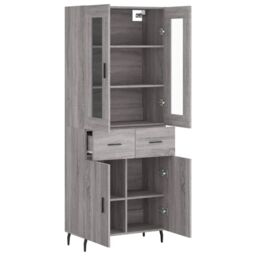 Berkfield Home Highboard Grey Sonoma 69.5x34x180 cm Engineered Wood - thumbnail 4