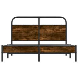 Berkfield Home Bed Frame Without Mattress 140x190 cm Smoked Oak Engineered Wood in Brown - thumbnail 5