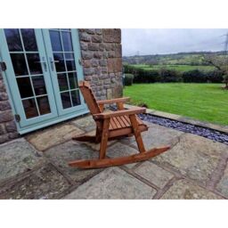 Churnet Valley Garden Furniture Ltd Valley Rocking Chair - Partially Assembled - Set of Cushions Inc in Brown - thumbnail 3