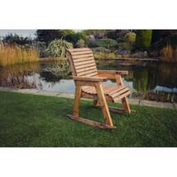 Churnet Valley Garden Furniture Ltd Valley Rocking Chair - Partially Assembled - Set of Cushions Inc in Brown