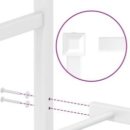 Berkfield Home Metal Bed Frame without Mattress with Headboard White 80x200cm - Size: 80x200 cm - thumbnail 9