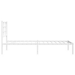 Berkfield Home Metal Bed Frame without Mattress with Headboard White 80x200cm - Size: 80x200 cm - thumbnail 6
