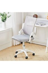 Living and Home Office Desk Swivel Chair Computer Ergonomic Chair in Grey - thumbnail 2