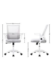 Living and Home Office Desk Swivel Chair Computer Ergonomic Chair in Grey - thumbnail 6