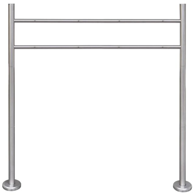 Berkfield Home Stainless Steel Stand for Double Mailbox in Silver - image 1