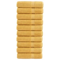 Berkfield Home Premium Shower Towels SOLUND 10pcs Gold 70x140cm 600gsm