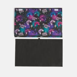 OHS Print Foldable Fabric Storage Box Organiser with Lid in Purple - Size: Large - thumbnail 6