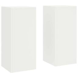 Berkfield Home Outdoor Plant Stands set of 2 in white, 24x24x55 cm, Steel in White - Size: 24 x 24 x 55 cm - thumbnail 3