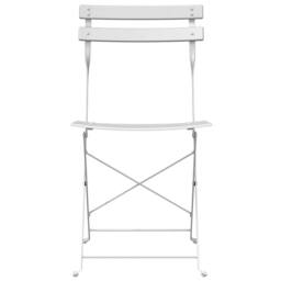 Berkfield Home Outdoor Chairs Cool White Metal Standard Foldable Patio Chairs - thumbnail 5