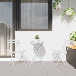 Berkfield Home Outdoor Chairs Cool White Metal Standard Foldable Patio Chairs - thumbnail 3