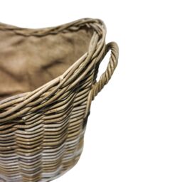 Ivyline Wicker Log Basket Oval Lined H39Cm W55cm in Natural - thumbnail 3