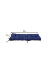H&O Direct 125cm W x 55cm D Tri-Fold Waterproof Lounge Cushion in Navy - Size: 125 cm W x 55 cm D - thumbnail 3