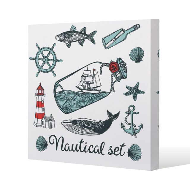 Benjamin Tate Design Nauticle Items (Canvas Print) / 127 x 127 x 4cm in Natural - Size: 127 x 127 x 4 cm - image 1