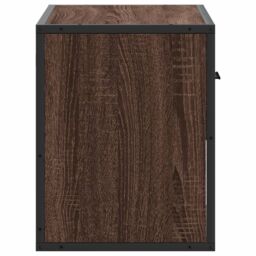 Berkfield Home TV Cabinet Brown Oak 60x31x39.5 cm Engineered Wood & Metal - thumbnail 5
