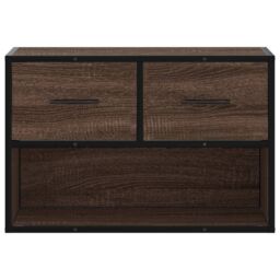 Berkfield Home TV Cabinet Brown Oak 60x31x39.5 cm Engineered Wood & Metal - thumbnail 4