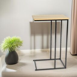 Pirlo Plush 3 Tier Side Table Rustic Brown Industrial Living Room Furniture - thumbnail 2