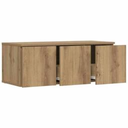Berkfield Home TV Cabinet Artisan Oak 80x34x30 cm Engineered Wood in Brown - Size: 80 x 34 x 30 cm - thumbnail 4