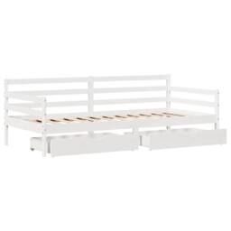 Berkfield Home Daybed with Drawers without Mattress White 90x190 cm Single Solid Wood - thumbnail 9