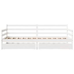Berkfield Home Daybed with Drawers without Mattress White 90x190 cm Single Solid Wood - thumbnail 4