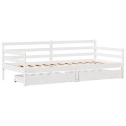 Berkfield Home Daybed with Drawers without Mattress White 90x190 cm Single Solid Wood - thumbnail 3