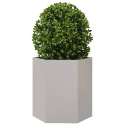 Berkfield Home Garden Planter 2 pcs Hexagon 46x40x45 cm Stainless Steel in Silver - Size: 46 x 40 x 45 cm - thumbnail 5