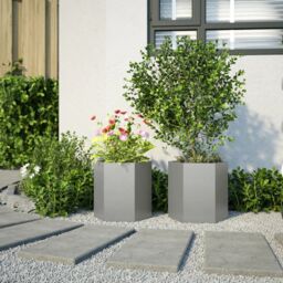 Berkfield Home Garden Planter 2 pcs Hexagon 46x40x45 cm Stainless Steel in Silver - Size: 46 x 40 x 45 cm - thumbnail 3