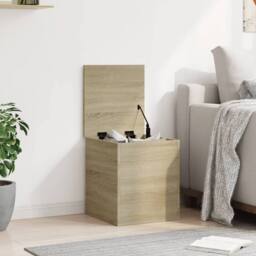 Berkfield Home Storage Box Sonoma Oak 40x42x46 cm Engineered Wood in Light Brown - Size: 40 x 42 x 46 cm - thumbnail 3