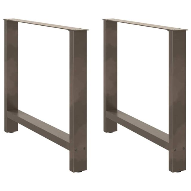 Berkfield Home Coffee Table Legs Natural Steel 2 pcs 90x(72-73) cm Steel in Grey - image 1